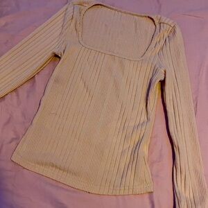 Swoop neck apricot colored 2000’s shirt